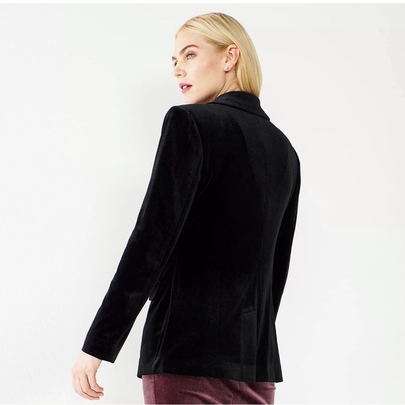 Cara Santana x Nine West Black Velvet Single Button Blazer Size Large - Picture 4 of 6